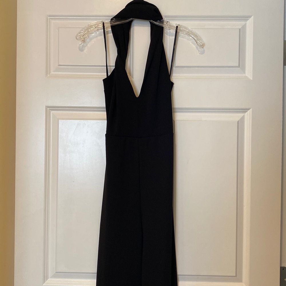 Thinking out loud black backless jumpsuit, size L by Lulus